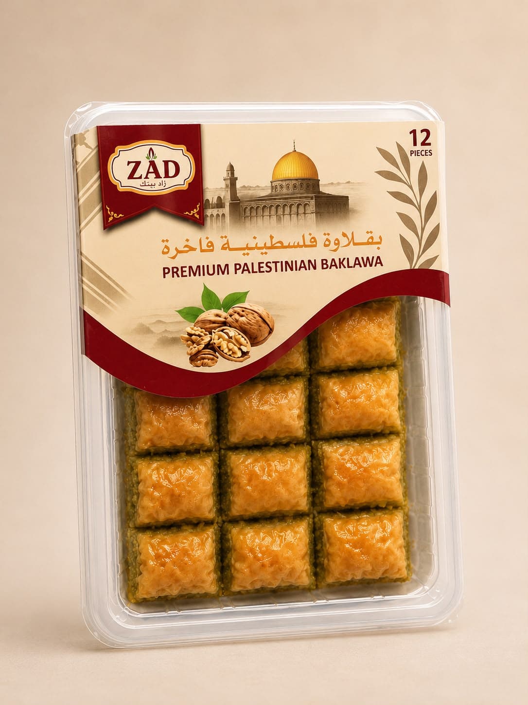 ZAD Walnut Baklawa Plastic Box 454g