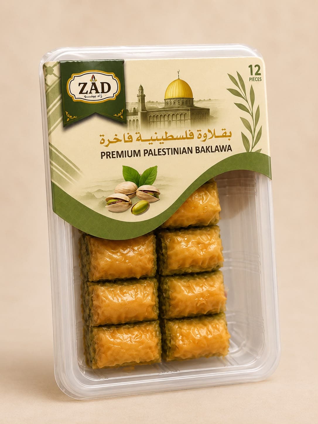 ZAD Pistachio Baklawa Plastic Box 454g