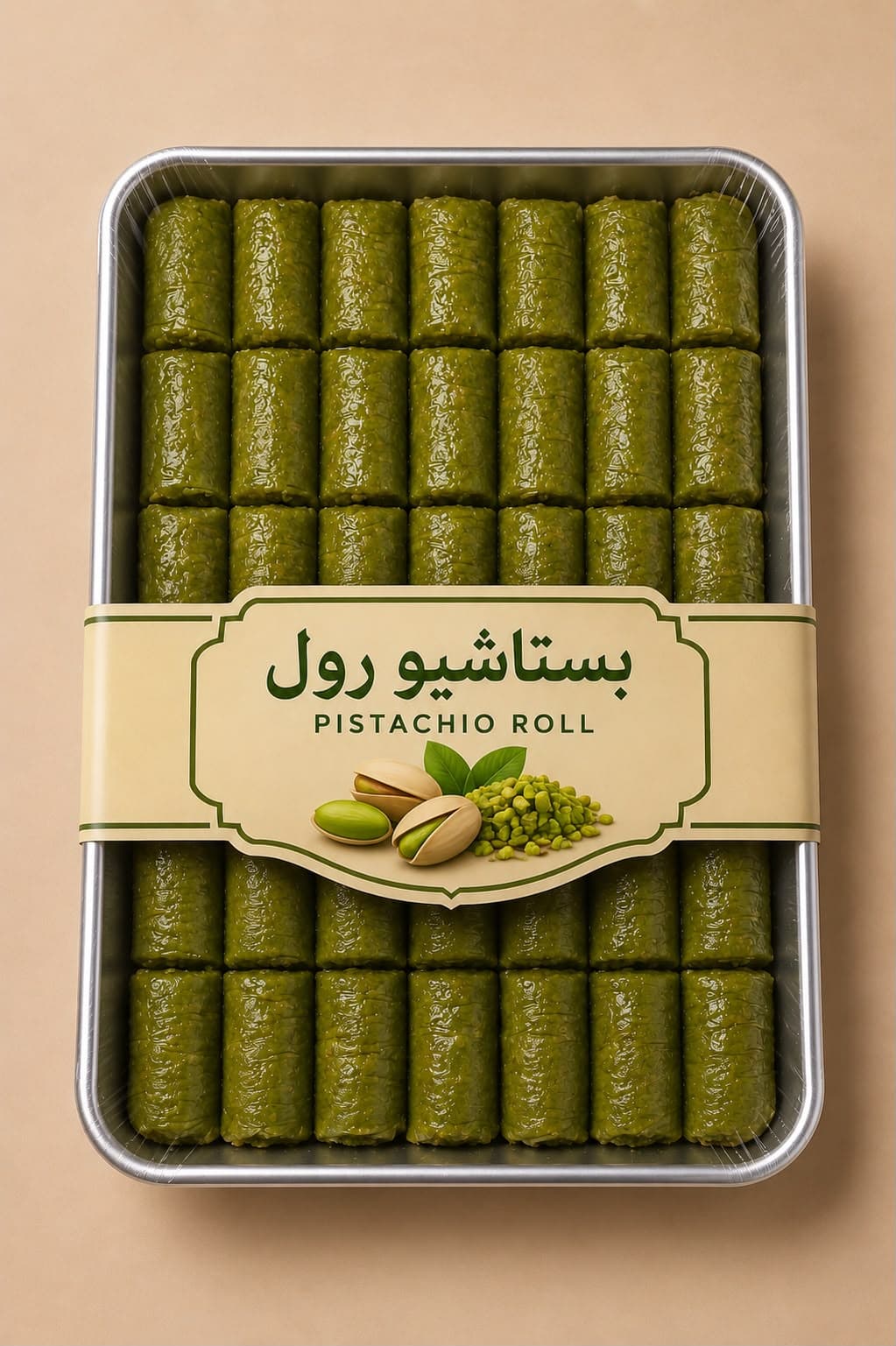 ZAD Pistachio Roll Aluminum Tray 1kg