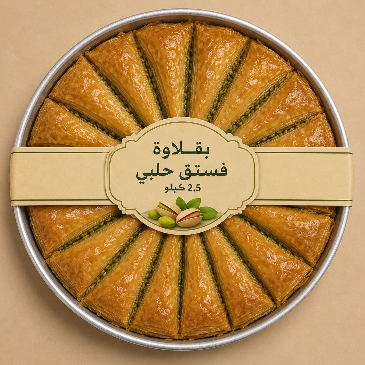 ZAD Round Tray Pistachio Baklawa 2,25kg